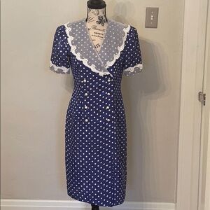 Vintage Petites for Maggy polka dot dress​​​​​​​​​​​​